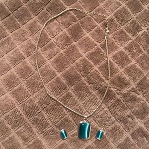 Aqua Necklace and Earnings